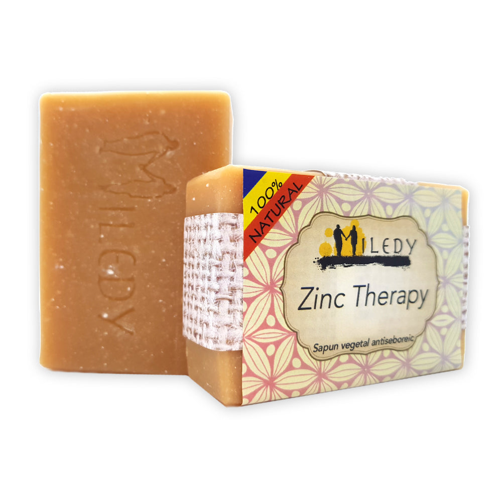 Sapun natural cu zinc pentru acnee Miledy Naturals