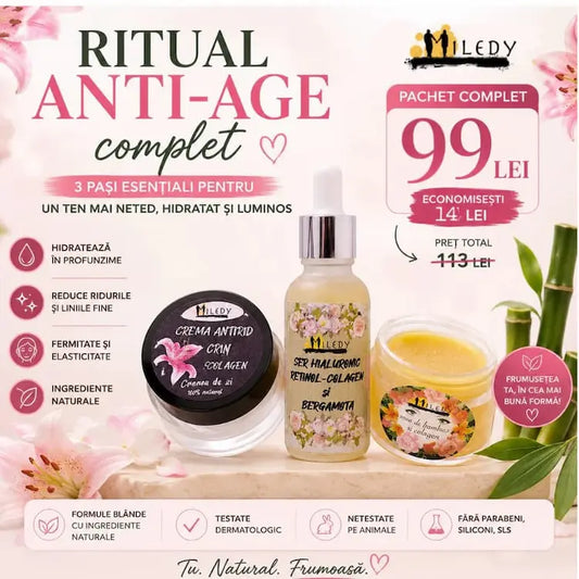 Pachet Anti-Age Complet – Rutina zilnică ten hidratat