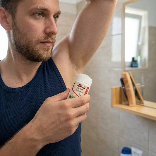 Deodorant natural barbatesc cu patchouli si brad