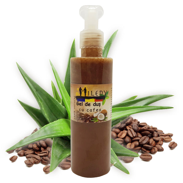 Gel de dus natural / sapun lichid cu Aloe vera si cafea